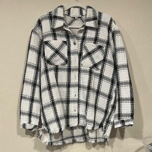 HYFVE Black and White Plaid Shacket